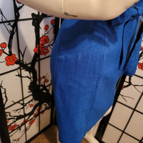 ELLEN TRACY. .COB BLUE PENCIL DRESS W/BELT SIZE 2 NEW TAGS ON - Picture 7 of 11